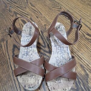 Unlisted Tan Cross-Strap Sandals for Women